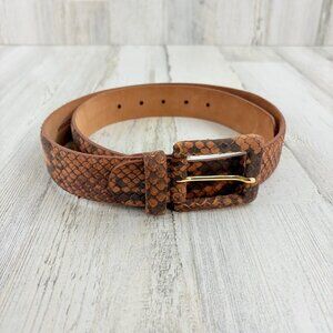 W. Kleinberg Embossed Python Snake Belt Leather Womens Sz M L 34
